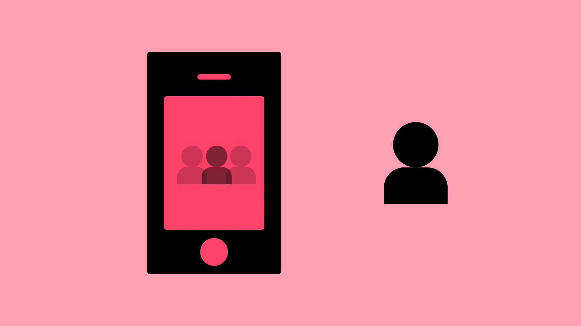 illustration mobilanvändare och grupp av användare