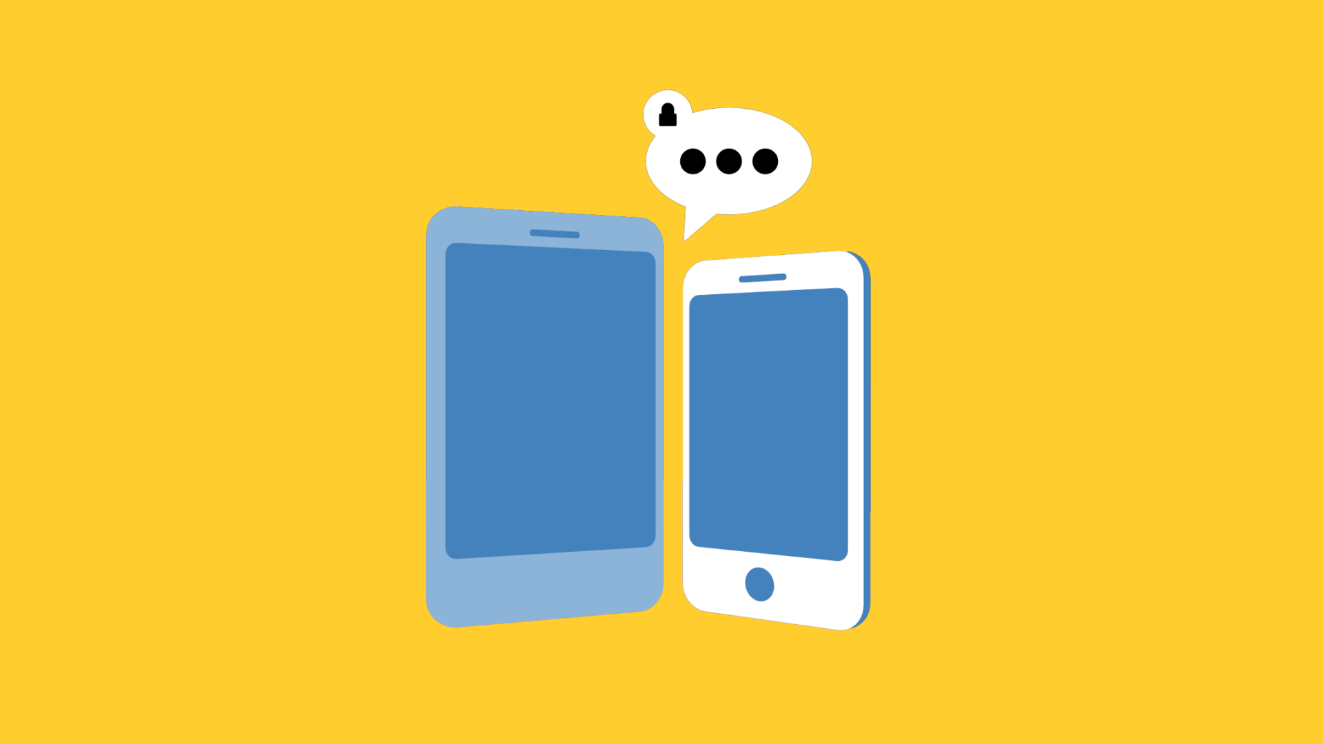 Grafisk bild av två mobiltelefoner som pratar med varandra.