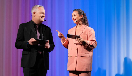 Måns Jonasson och Aisha Mossberg på Internetdagarna.