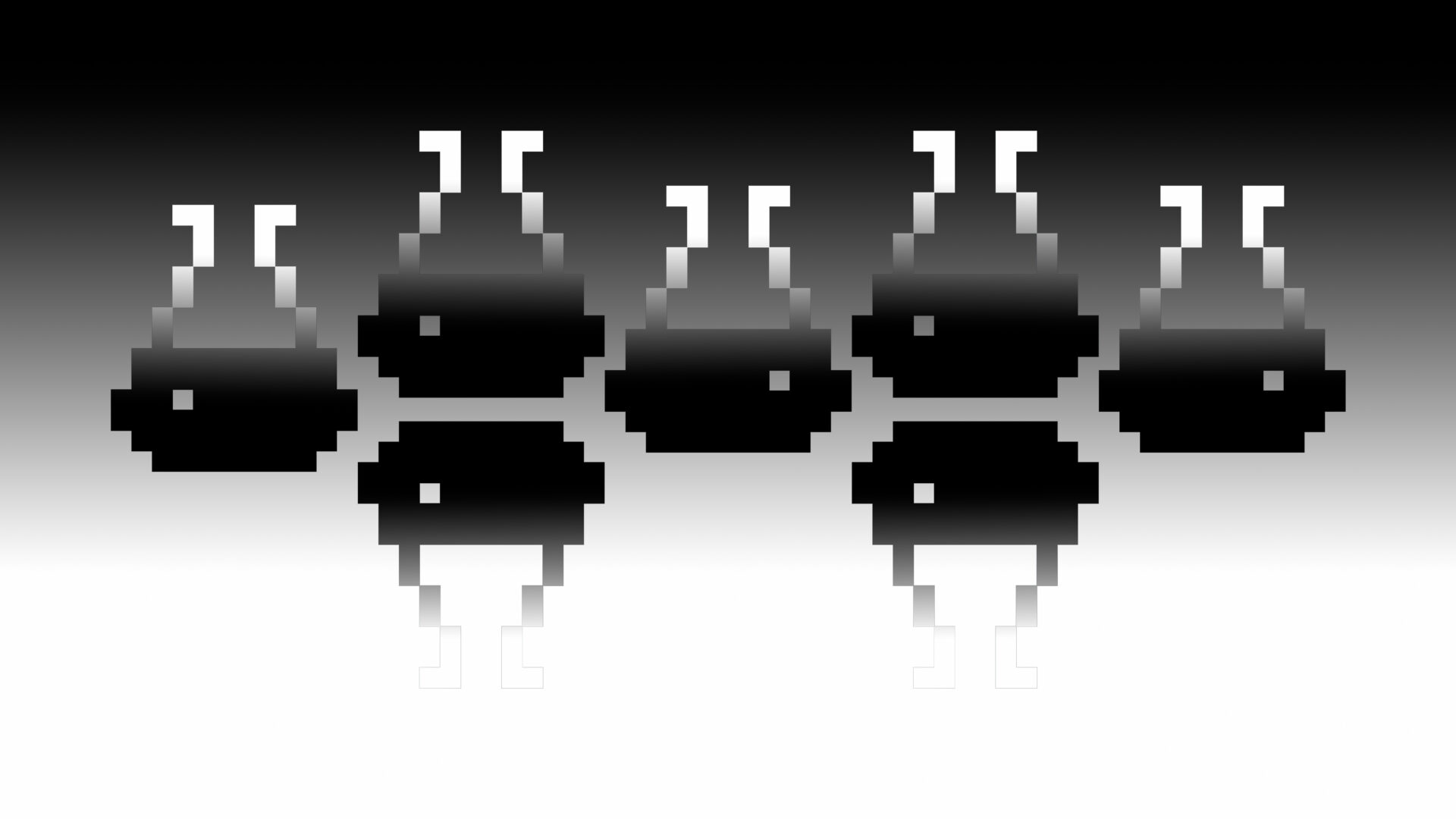 illustration med pixlade figurer
